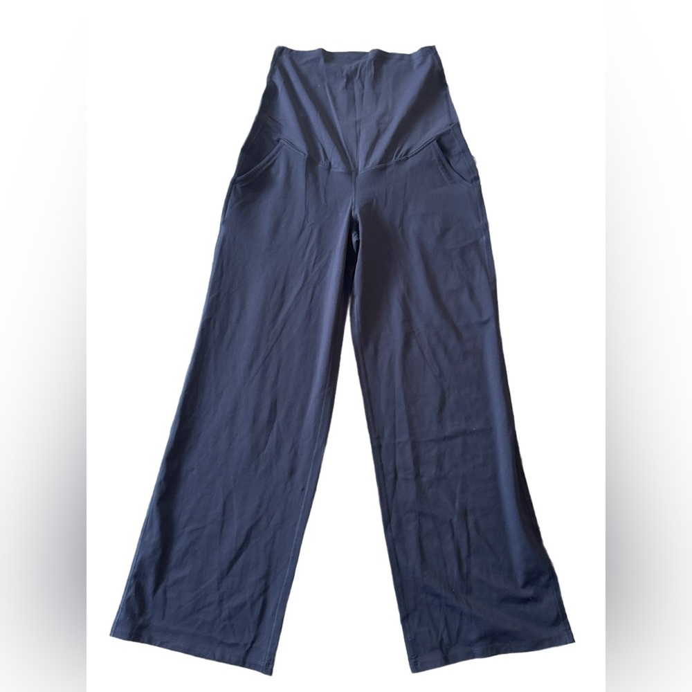 G4Free Maternity Wide Leg Pants Navy Medium